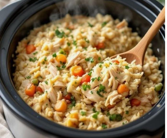 Easy Crock Pot Chicken and Rice Recipe