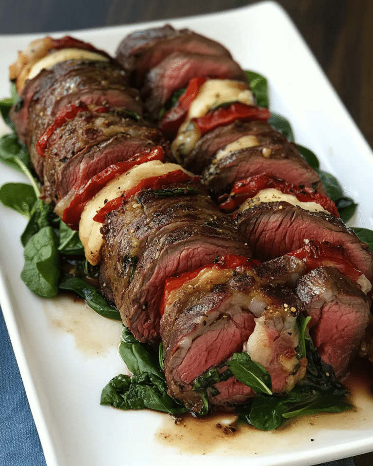 Italian Stuffed Flank Steak Roll