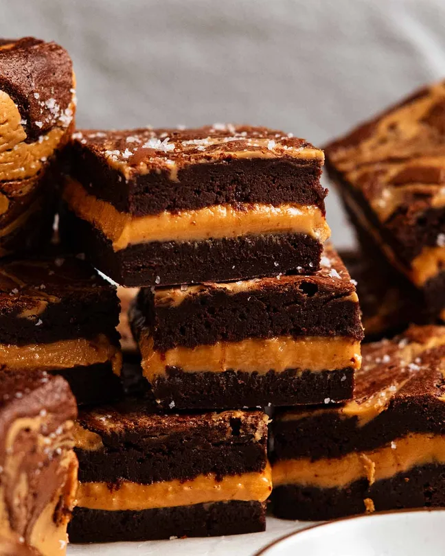 Easy Peanut Butter Stuffed Brownies