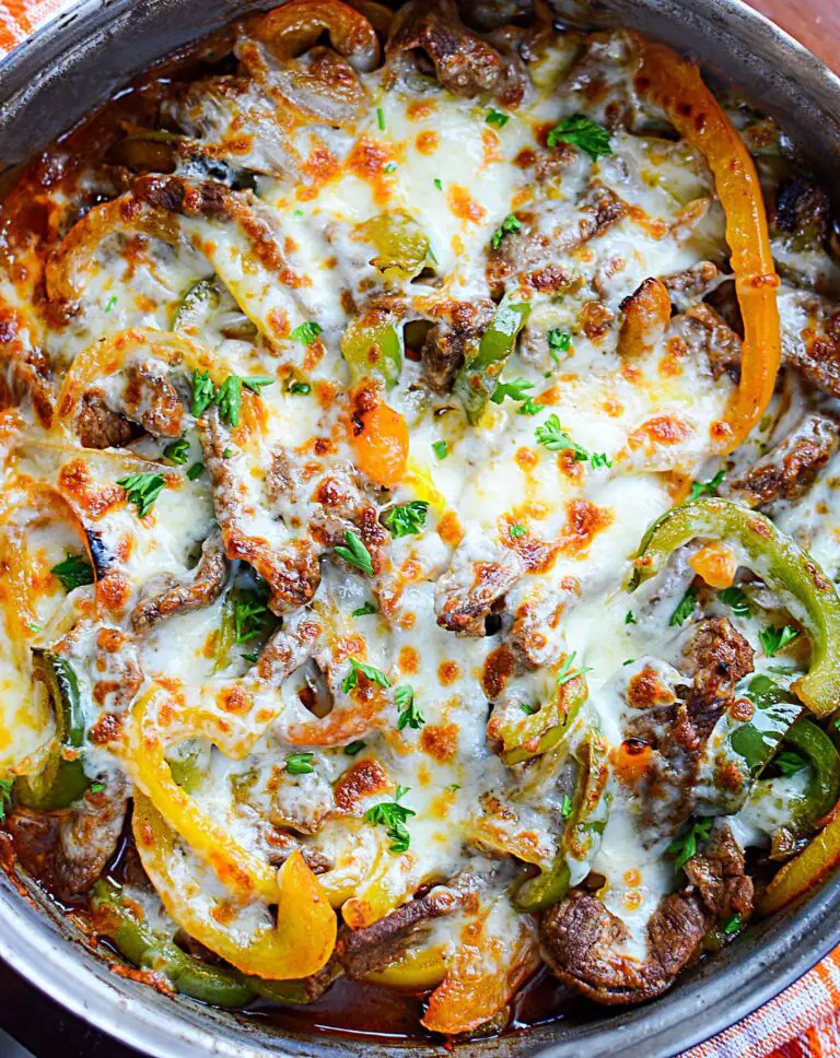Easy Low Carb Philly Cheesesteak Skillet