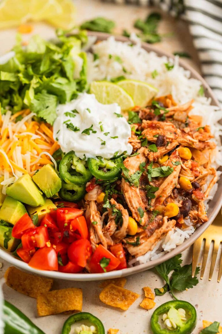 Slow Cooker Chicken Burrito Bowls