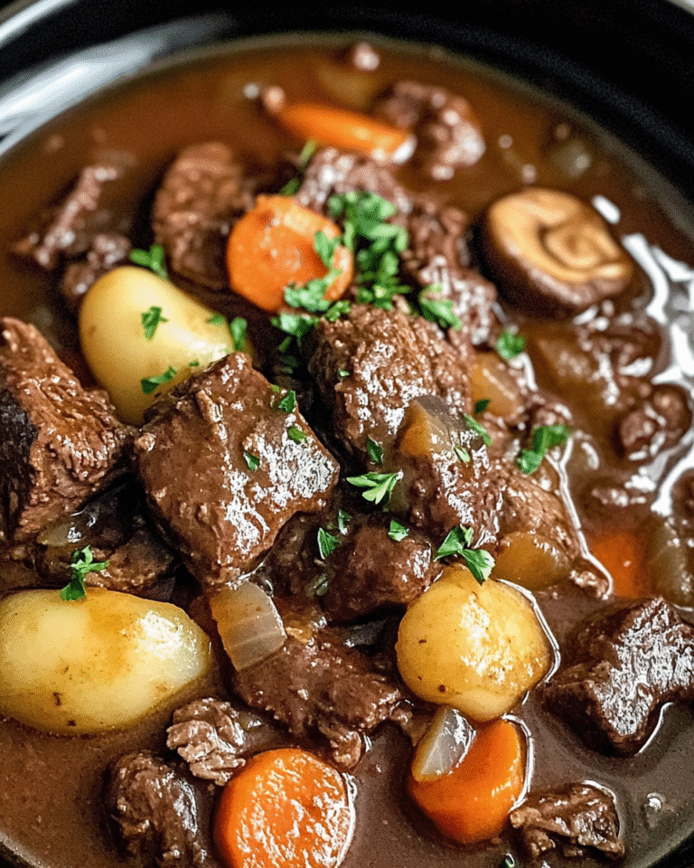 Easy Beef Bourguignon Slow Cooker Recipe