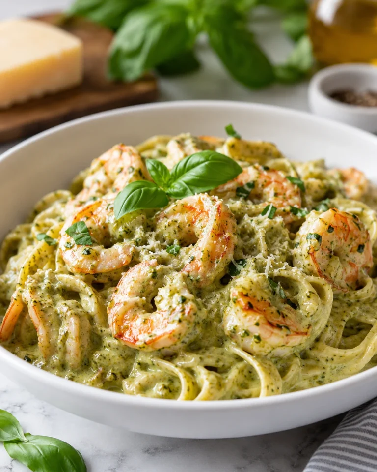 Quick and Easy Creamy Pesto Shrimp