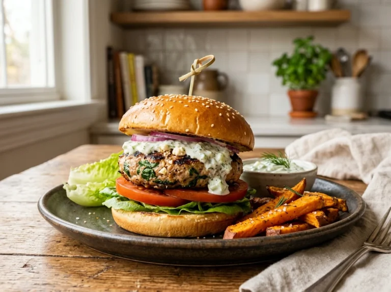 Spinach and Feta Turkey Burgers